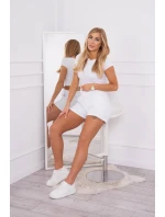 Bavlnená súprava so šortkami biela