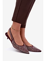 Dámske sandále Kitten Heel s prackami v bordovej farbe od Madden Dámske sandále Kitten Heel s prackami v bordovej farbe od Madden