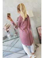 Mikina so zipsom na chrbte tmavo ružová