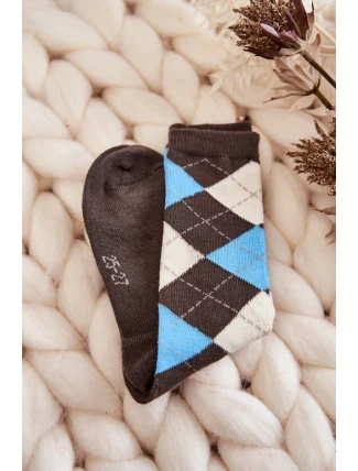 Młodzieżowe Wysokie Skarpety W Kratę 5-Pak Multikolor