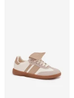 Niskie Sneakersy Damskie Z Wywiniętym Językiem Beżowe Ardira