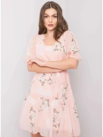 Dámske kvetinové šaty LK SK 508129.06X Púdrovo ružová - Lakerta