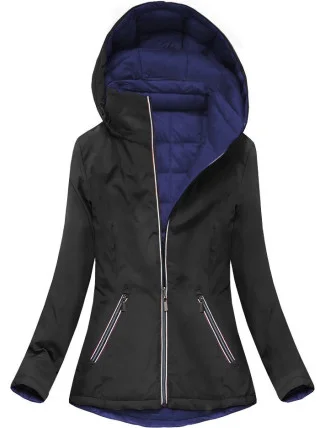 Čierno-tmavomodrá obojstranná prechodná bunda (7699) Čierno-tmavomodrá obojstranná prechodná bunda (7699)