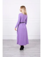 Šaty s ozdobným pásikom a nápisom purple