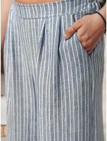 Dámske pruhované nohavice MODERESS modré FashionStreet UY2696