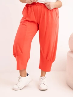 Dámske plus veľkosť nohavice s nízkym sedom a elastickým pásom Coral