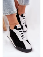 Skórzane Buty Sportowe Damskie Laura Messi 2935 Czarne