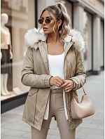 Dámska zimná bunda GARNET beige FashionStreet TY3946 Dámska zimná bunda GARNET beige FashionStreet TY3946