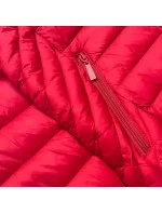 Červená prešívaná dámska bunda na prechodné obdobie (5M783-270)