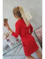 Šaty s kapucňou a vreckami červené