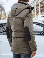 FashionStreet khaki pánska zimná bunda TX4279 FashionStreet khaki pánska zimná bunda TX4279