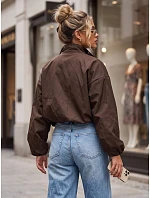 Dámska prechodná bunda typu bomber so stojáčikom, hnedá, FashionStreet TY6022 Dámska prechodná bunda typu bomber so stojáčikom, hnedá, FashionStreet TY6022