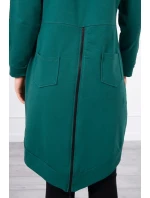 Mikina so zipsom na chrbte zelená