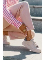 Sneakersy Damskie Z Eko Skóry Big Star RR274259 Beżowe