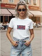 Dámske bavlnené tričko s potlačou, klasický strih, FashionStreet NX8014RY Dámske bavlnené tričko s potlačou, klasický strih, FashionStreet NX8014RY
