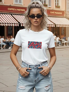 Dámske bavlnené tričko s potlačou, klasický strih, FashionStreet NX8014RY