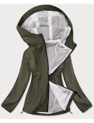 Letná dámska bunda v olivovej farbe s podšívkou (HH036-7)
