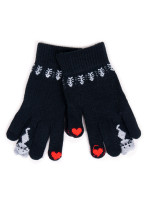 Dievčenské päťprsté dotykové rukavice Yoclub RED-0075G-AA5F-003 Black