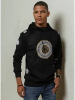 Pánska mikina s kapucňou a potlačou čierna FashionStreet BX5569 Pánska mikina s kapucňou a potlačou čierna FashionStreet BX5569