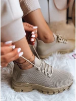 Dámske ponožkové tenisky STEEL THUNDER khaki FashionStreet ZY0345 Dámske ponožkové tenisky STEEL THUNDER khaki FashionStreet ZY0345