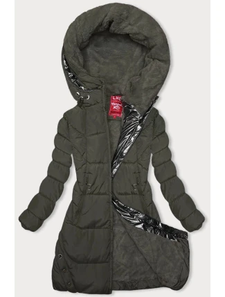 Zimná bunda s kapucňou khaki (2M-231)