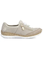 Dámske kožené slip-on topánky béžové Rieker N42F1-60 Dámske kožené slip-on topánky béžové Rieker N42F1-60