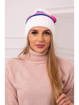 Dámska čiapka Kinga K297 biela+sivá+svetlo ružová Dámska čiapka Kinga K297 biela+sivá+svetlo ružová