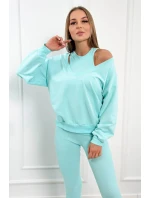 3dielny set mikina + top + legíny mint