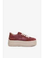 Semišové tenisky na pevnej platforme Zazoo N1270S3 Purple Semišové tenisky na pevnej platforme Zazoo N1270S3 Purple