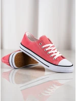 Výborné ružové tenisky dámske bez podpätku Výborné ružové tenisky dámske bez podpätku