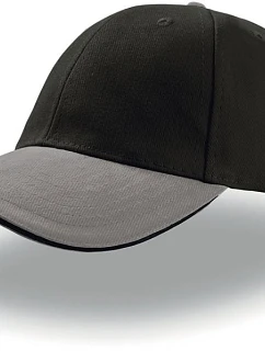 Atlantis Headwear Liberty Sandwich 6-panelová čiapka s šiltom „Liberty Sandwich“ 33.0005 čierna sivá/čierna