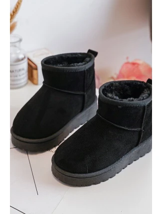 Dziecięce Śniegowce Botki Ocieplane Czarne Nallita