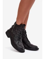 Botki Damskie Z Naturalnej Skóry Ocieplane Artiker 57C1006 Czarne