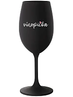 VINOPIECKA - čierny pohár na víno 350 ml