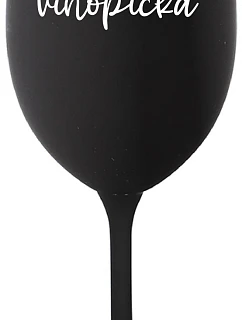 VINOPIECKA - čierny pohár na víno 350 ml