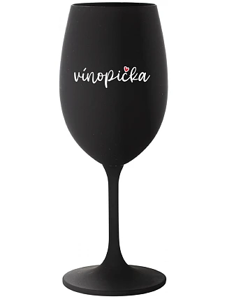 VINOPIECKA - čierny pohár na víno 350 ml