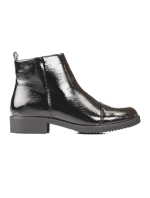 Dámske značkové členkové topánky čierne s plochým podpätkom Dámske značkové členkové topánky čierne s plochým podpätkom