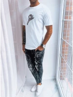 FashionStreet biele pánske tričko s potlačou RX5283