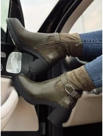 Dámske čižmy NOIRSTEP na podpätku zelené FashionStreet ZY0525