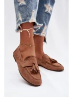 Dámské mokasíny ploché s třásněmi hnědé Marilisse