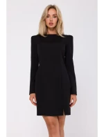 M755 Šaty s modelujúcim prešívaním - čierne