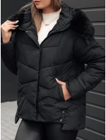 Dámska prešívaná zimná bunda FIXMIX s kapucňou čierna FashionStreet TY4672