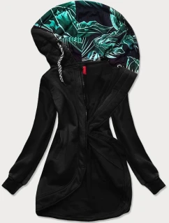 Čierna dámska dlhá mikina na zips (AMG815)