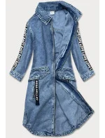 Svetlomodrá voľná dámska džínsová bunda/prehoz cez oblečenie (POP7030-K) Svetlomodrá voľná dámska džínsová bunda/prehoz cez oblečenie (POP7030-K)