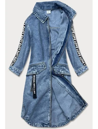 Svetlomodrá voľná dámska džínsová bunda/prehoz cez oblečenie (POP7030-K) Svetlomodrá voľná dámska džínsová bunda/prehoz cez oblečenie (POP7030-K)