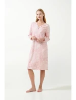 Vamp - Ružová nočná košeľa s leopardím vzorom 21394 - Vamp