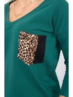 Sada s leopardím potlačou zelená