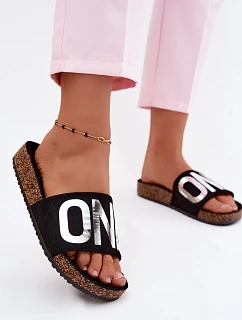 Dámske korkové papuče na platforme ONE Vinceza 22-2217 Black