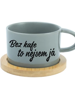 BEZ KÁVY TO NIE SOM JA - sivý hrnček makrónka 200 ml