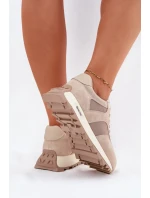 Dámske semišové tenisky na platforme Big Star HI-POLY SYSTEM - béžové